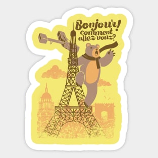 Paris King Kong Bear Eiffel Tower Sticker